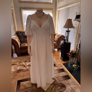 David's Bridal White Maxi Dress